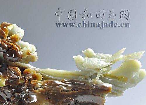 青白玉擺件-喜事連連