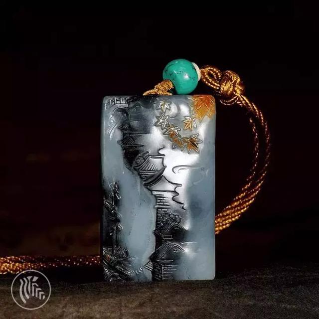 馮鈐：和田玉墨玉青花的黑白水墨巧色創作淺談